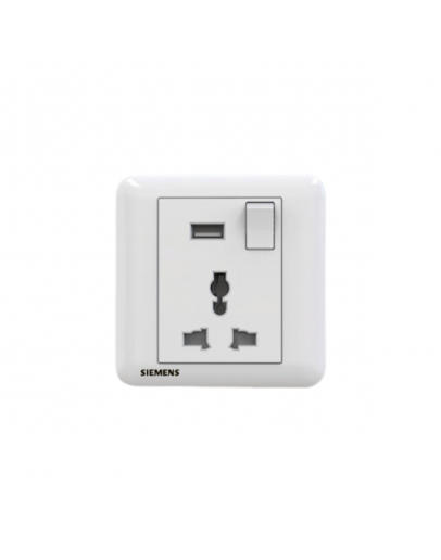 13A INTERNATIONAL SWITCH SOCKET SINGLE USB SOCKET [SIEMENS DELTA RELFA]